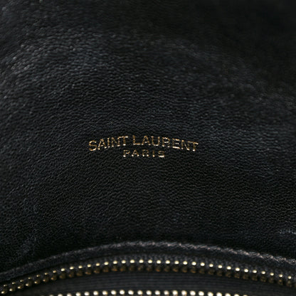Saint Laurent Lambskin Quilted Medium Loulou Puffer Monogram Chain Satchel Black 5 of 10