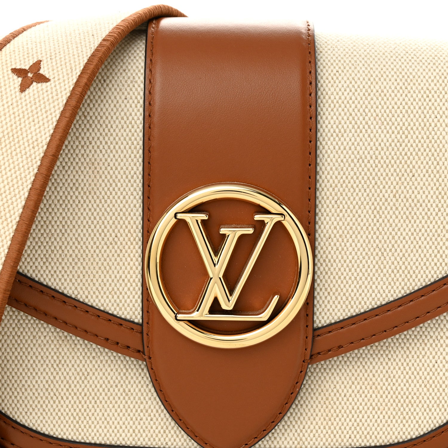 Louis Vuitton Canvas Smooth Calfskin LV Pont 9 Soft MM Caramel Brown 7 of 9