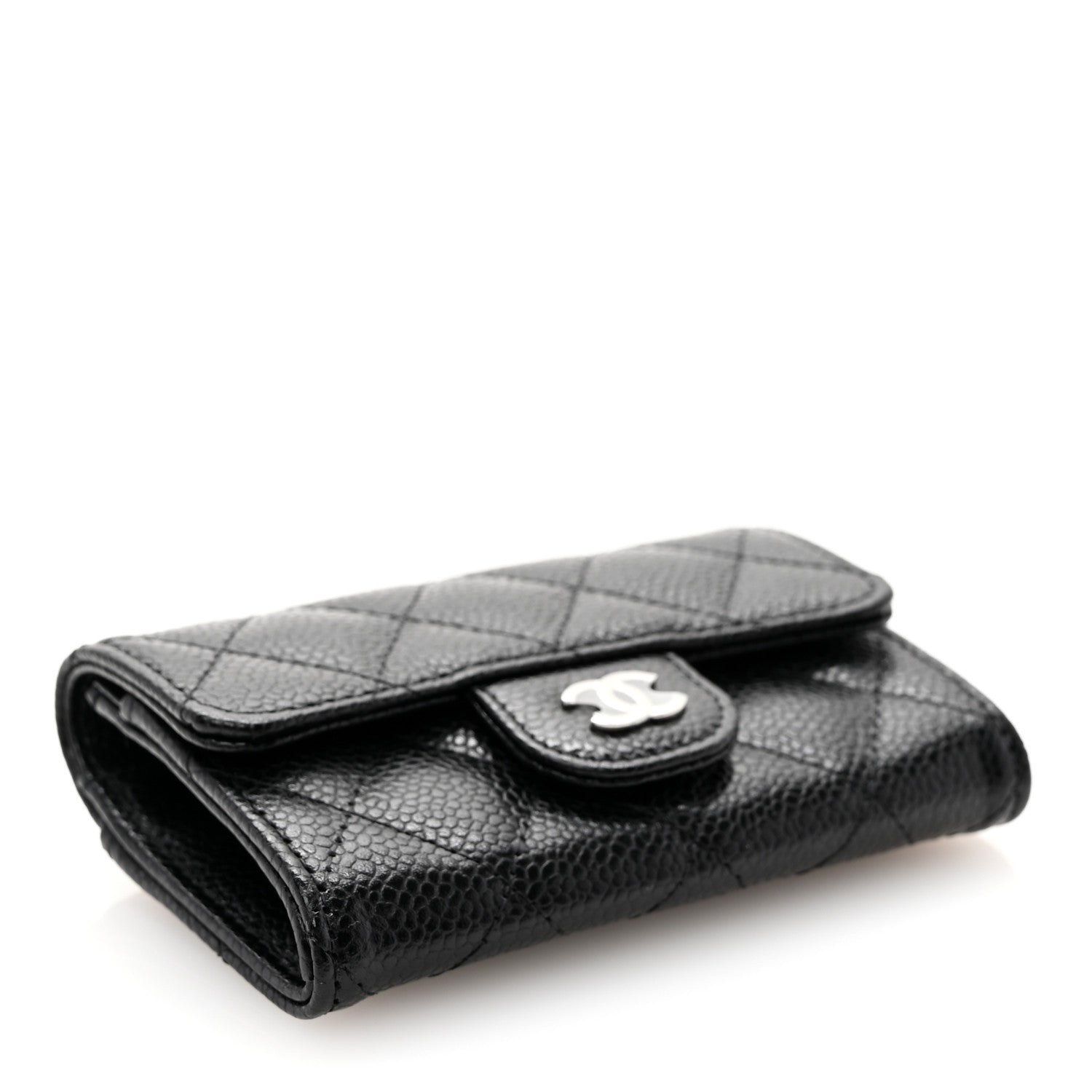 Chanel Caviar Quilted Flap Card Holder Wallet Black 4 of 9