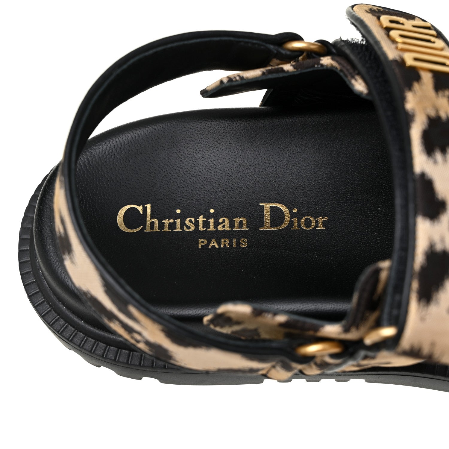 Christian Dior Technical Fabric Mizza Print DiorAct Sandals 38 Beige Multicolor 7 of 12