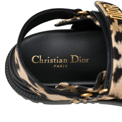 Christian Dior Technical Fabric Mizza Print DiorAct Sandals 38 Beige Multicolor 7 of 12