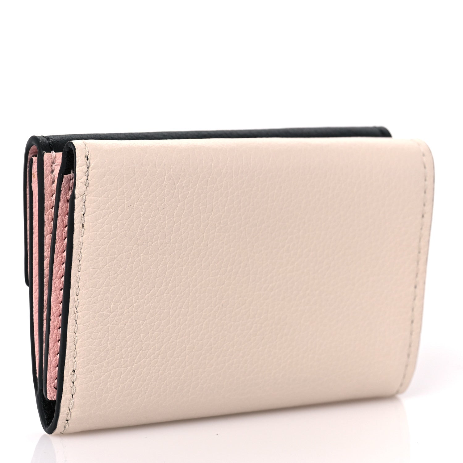 Louis Vuitton Calfskin Lockmini Wallet Black Cream Pink 3 of 7