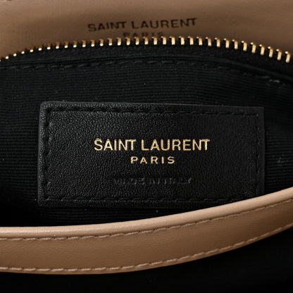 Saint Laurent Calfskin Y Quilted Monogram Toy Loulou Crossbody Bag Dark Beige 6 of 12