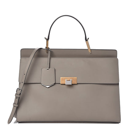 Balenciaga Calfskin Le Dix M Cartable Shoulder Bag Pearl Grey 1 of 15