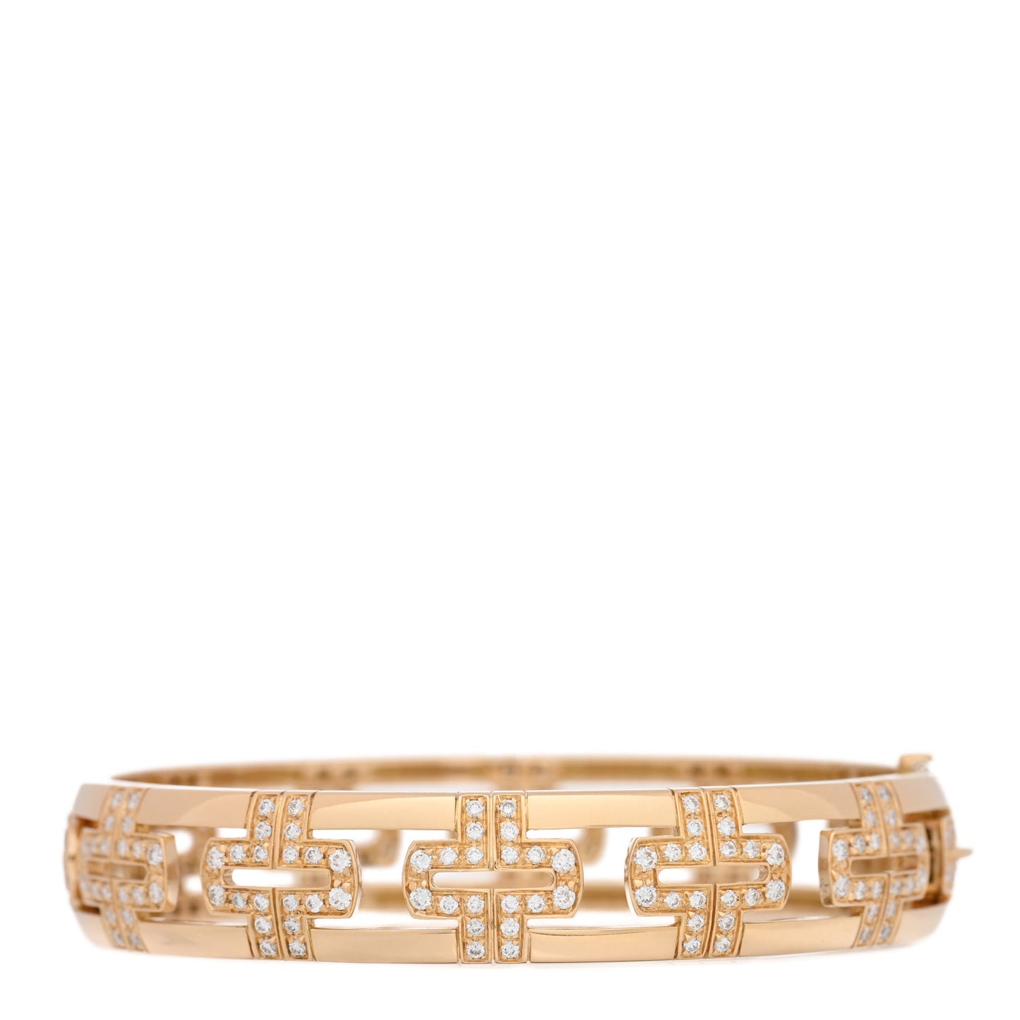 18K Yellow Gold Diamond Parentesi Bangle Bracelet
