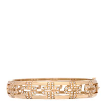 Bulgari 18K Yellow Gold Diamond Parentesi Bangle Bracelet 1 of 3