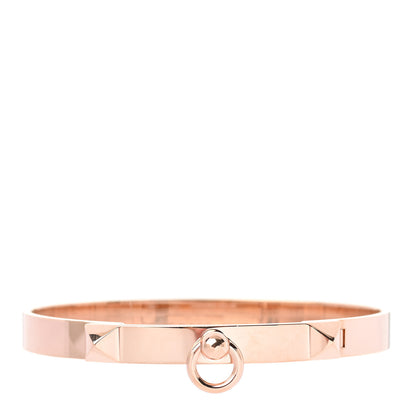 Hermes 18K Rose Gold PM Collier De Chien Bracelet SH 1 of 5