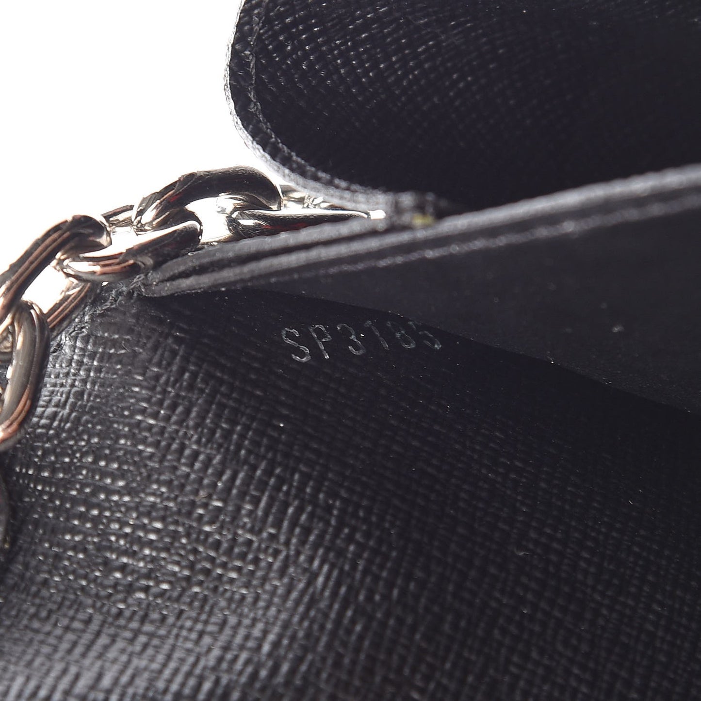 Monogram Palm Twist Chain Wallet Black White