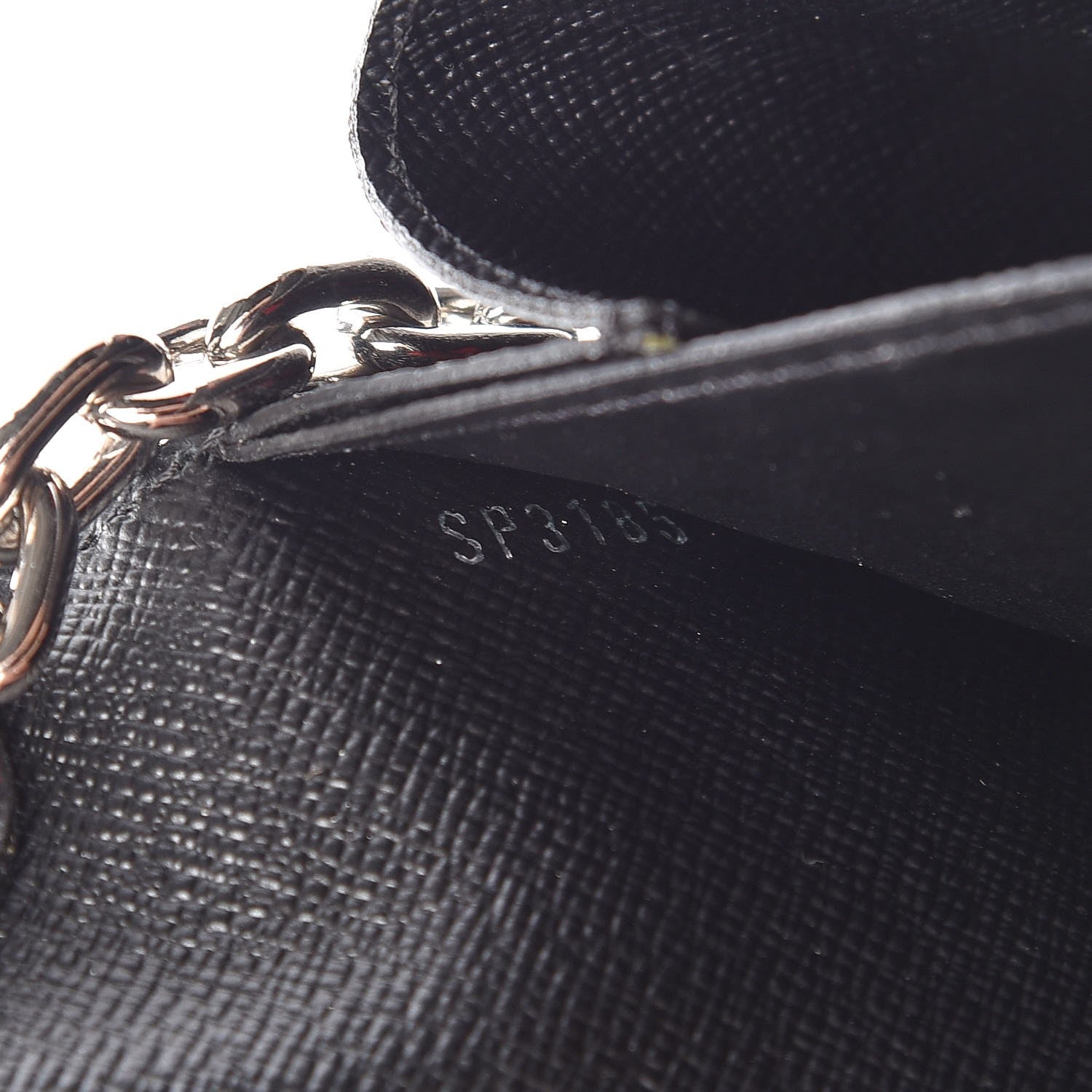 Louis Vuitton Monogram Palm Twist Chain Wallet Black White 7 of 9