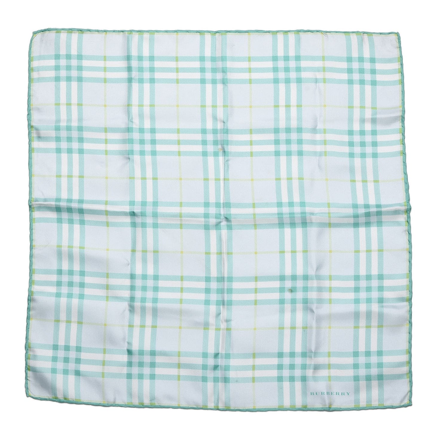 Silk Check Scarf Green