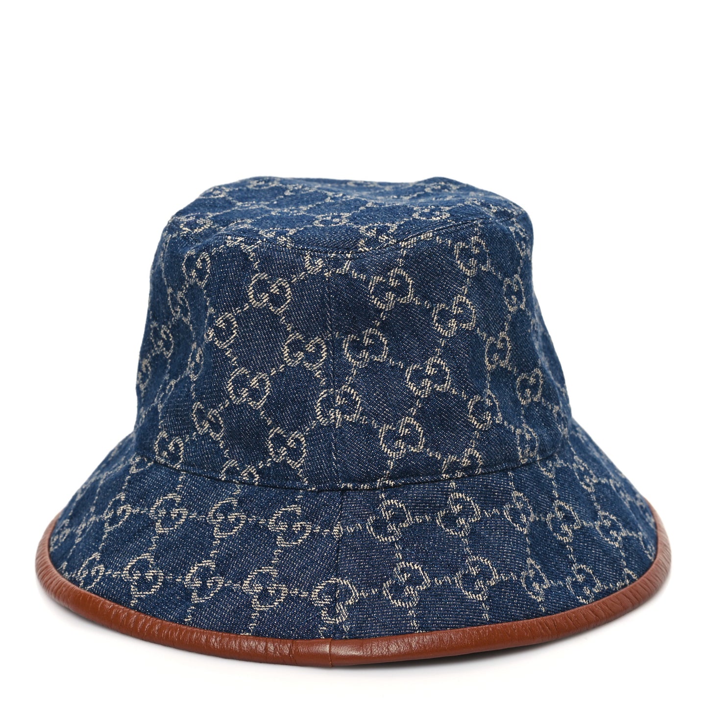Washed Jacquard Denim Nappa GG Monogram Oscar Bucket Hat L Denim Cuir