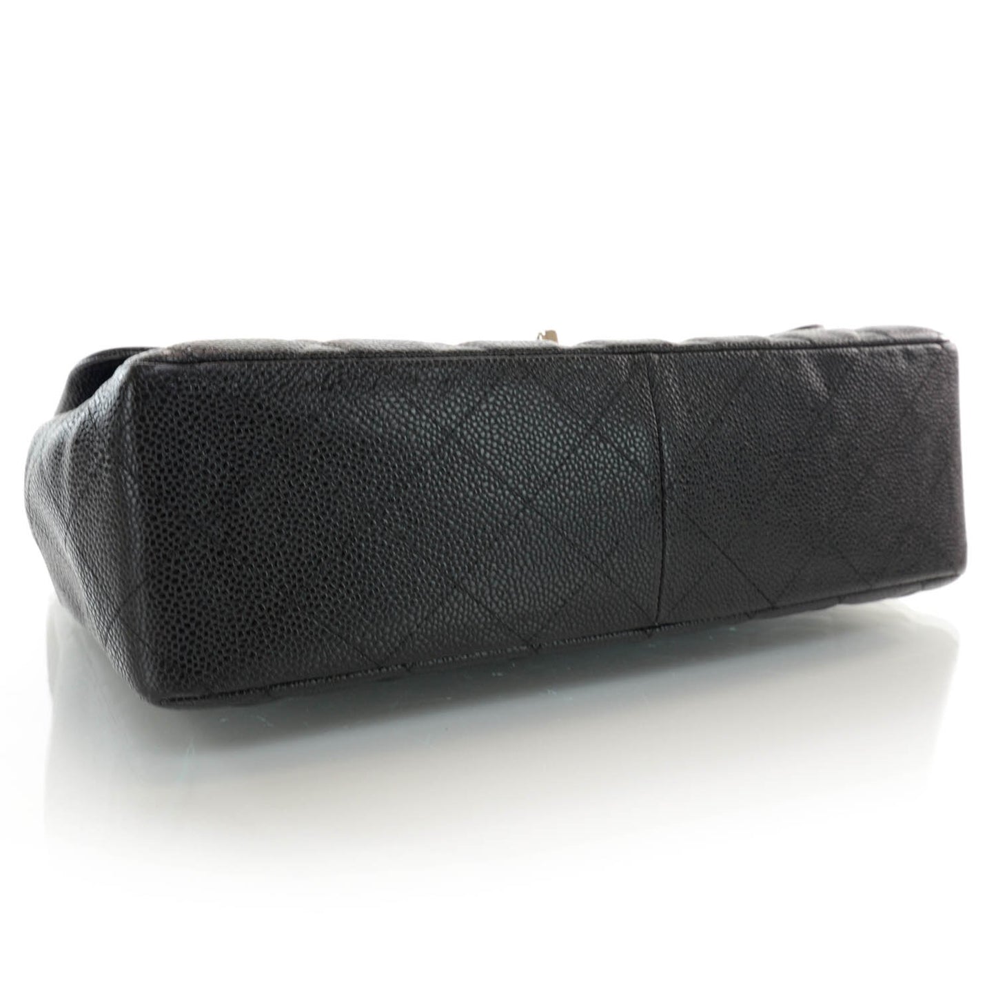 Caviar Jumbo Single Flap Black SHW