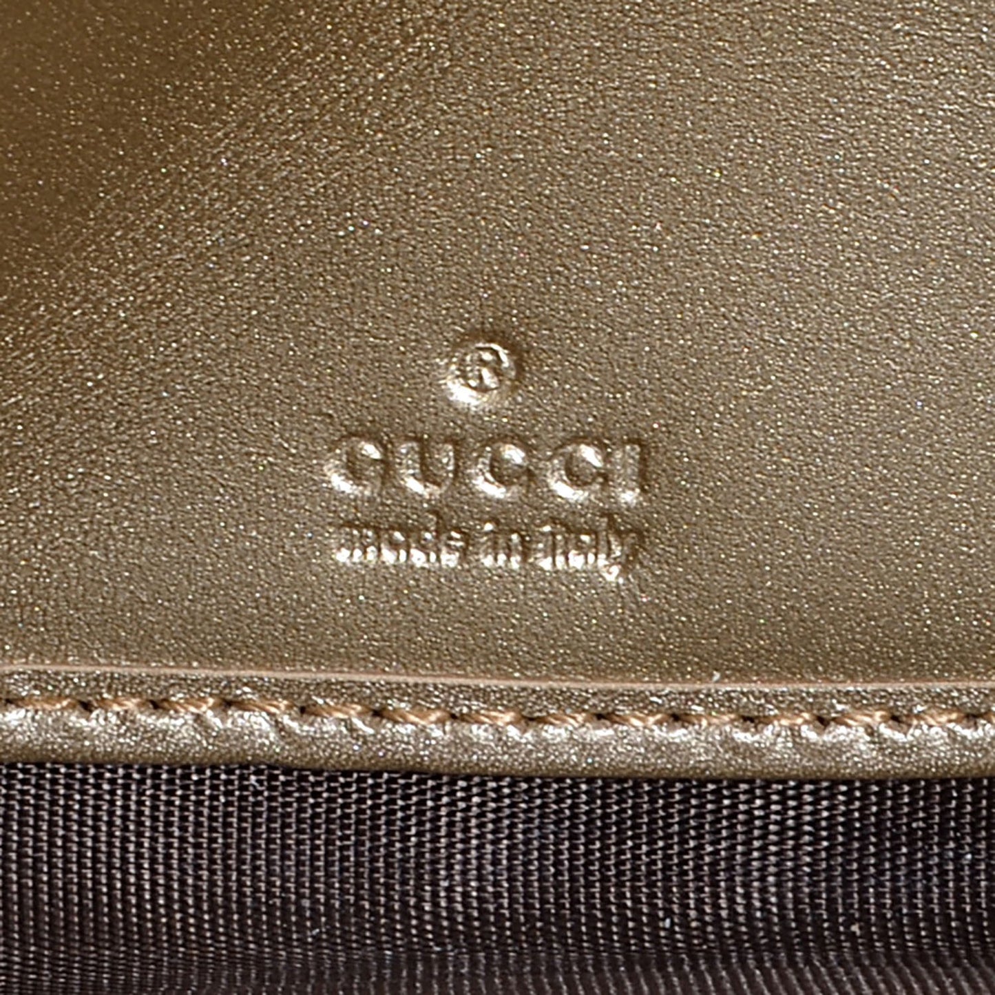 Metallic Microguccissima Bow Zip Around Wallet Golden Beige