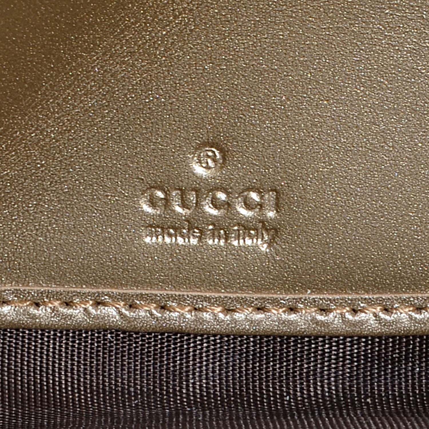 Gucci Metallic Microguccissima Bow Zip Around Wallet Golden Beige 6 of 7