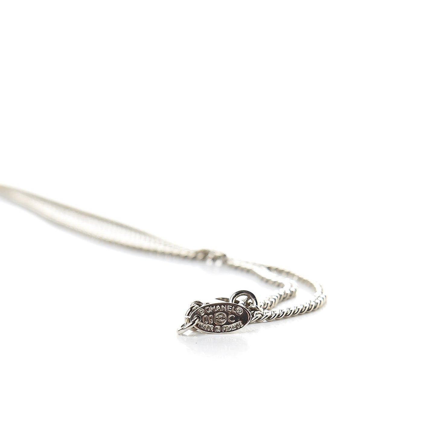 Crystal Mini Heart CC Necklace Silver