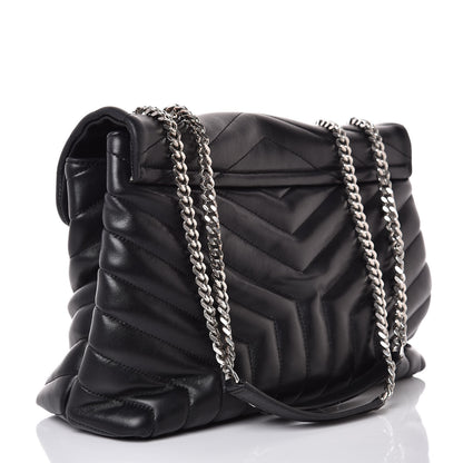 Saint Laurent Calfskin Y Quilted Monogram Medium Loulou Chain Satchel Black 3 of 8