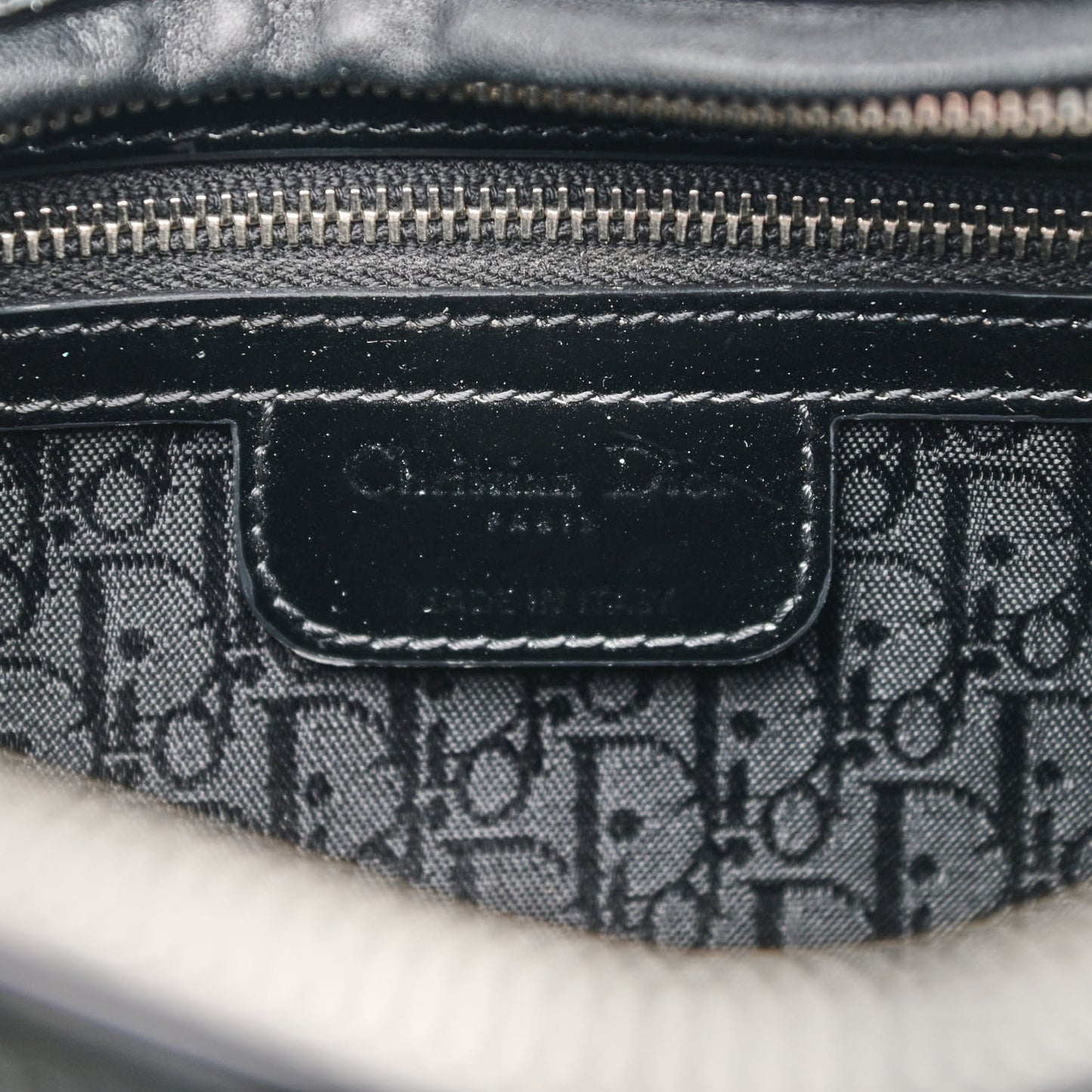 Patent Cannage Large Lady Dior Black