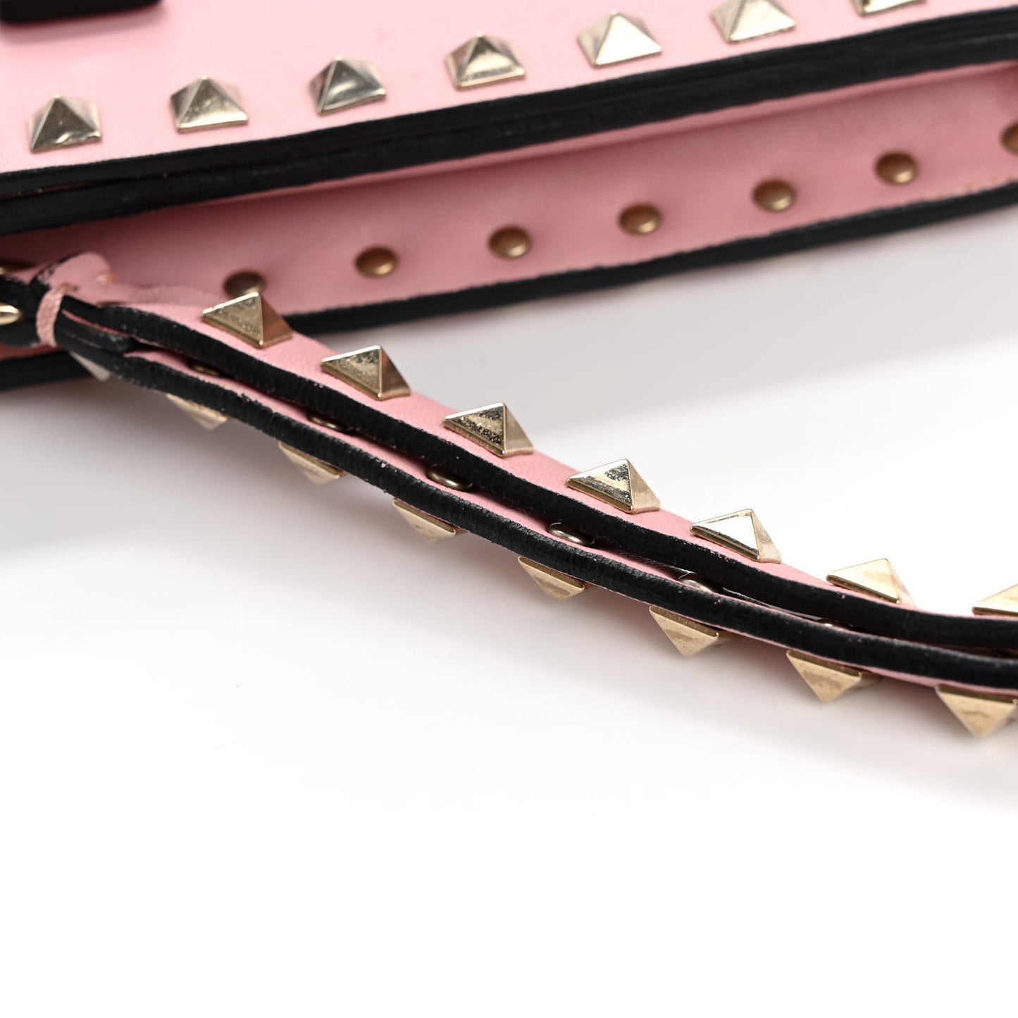 Nappa Rockstud Wristlet Clutch Water Rose