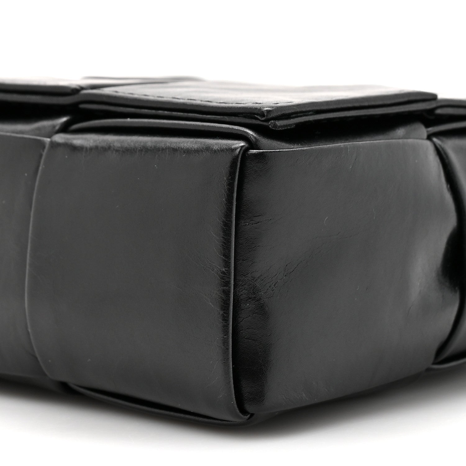 Bottega Veneta Paper Calfskin Maxi Intreccio Extra Mini Cassette Crossbody Bag Black 9 of 10