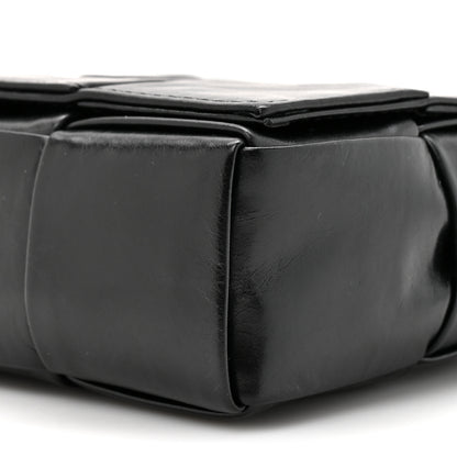 Bottega Veneta Paper Calfskin Maxi Intreccio Extra Mini Cassette Crossbody Bag Black 9 of 10