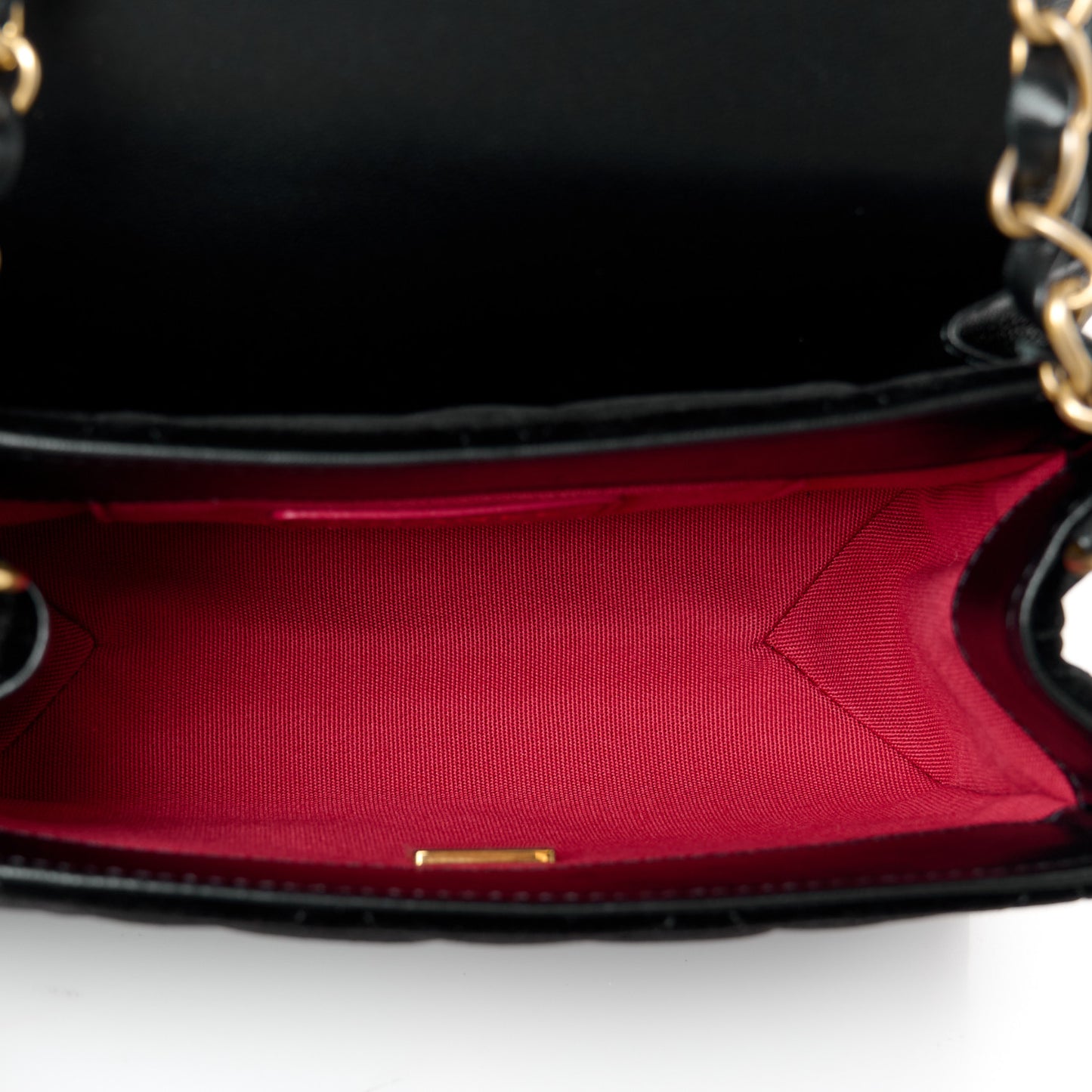 Velvet Strass Diamond Lock Flap Black