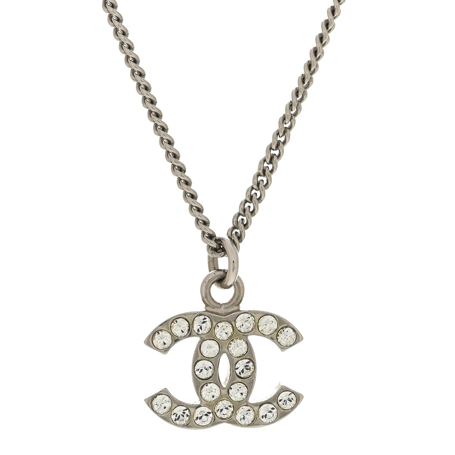 Crystal Timeless CC Necklace Silver