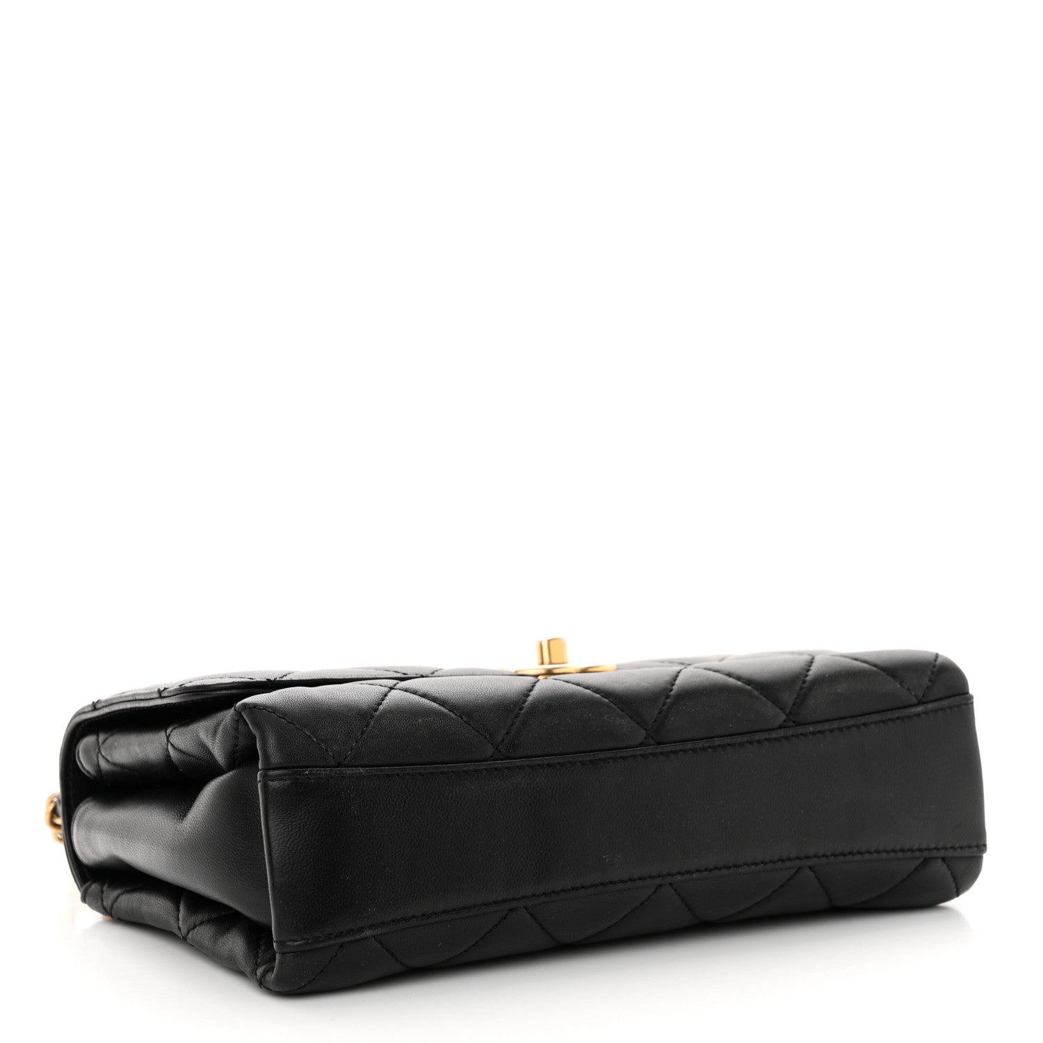 Chanel Lambskin Quilted CC Crystal Logo Chain Flap Black 4 of 12