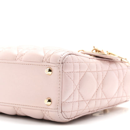 Christian Dior Metallic Lambskin Cannage Mini Lady Dior Lotus 10 of 10