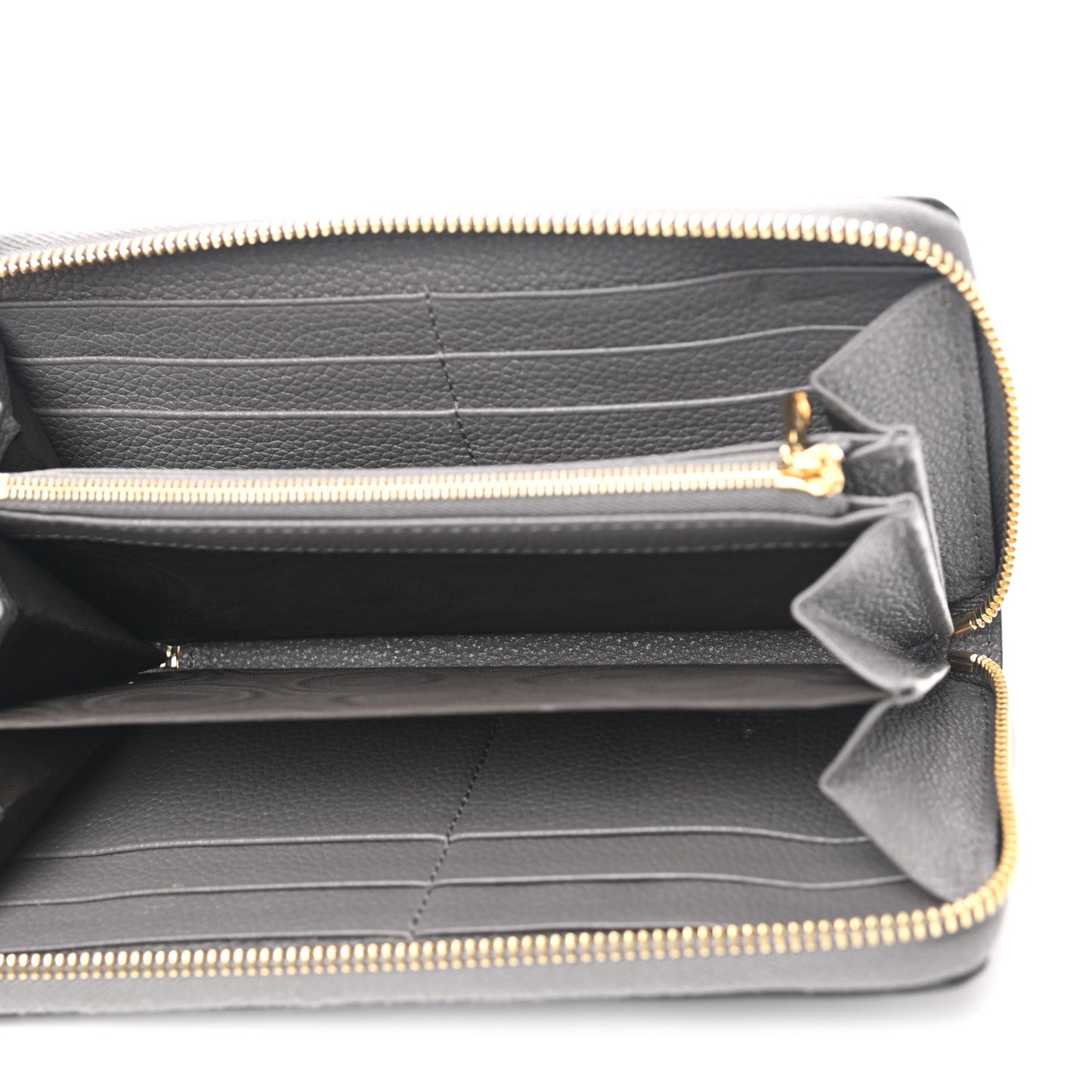 Grainy Calfskin Zumi Zip Around Wallet Dusty Grey