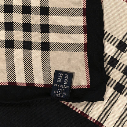 Burberry Silk Check Square Scarf Beige Black 4 of 4