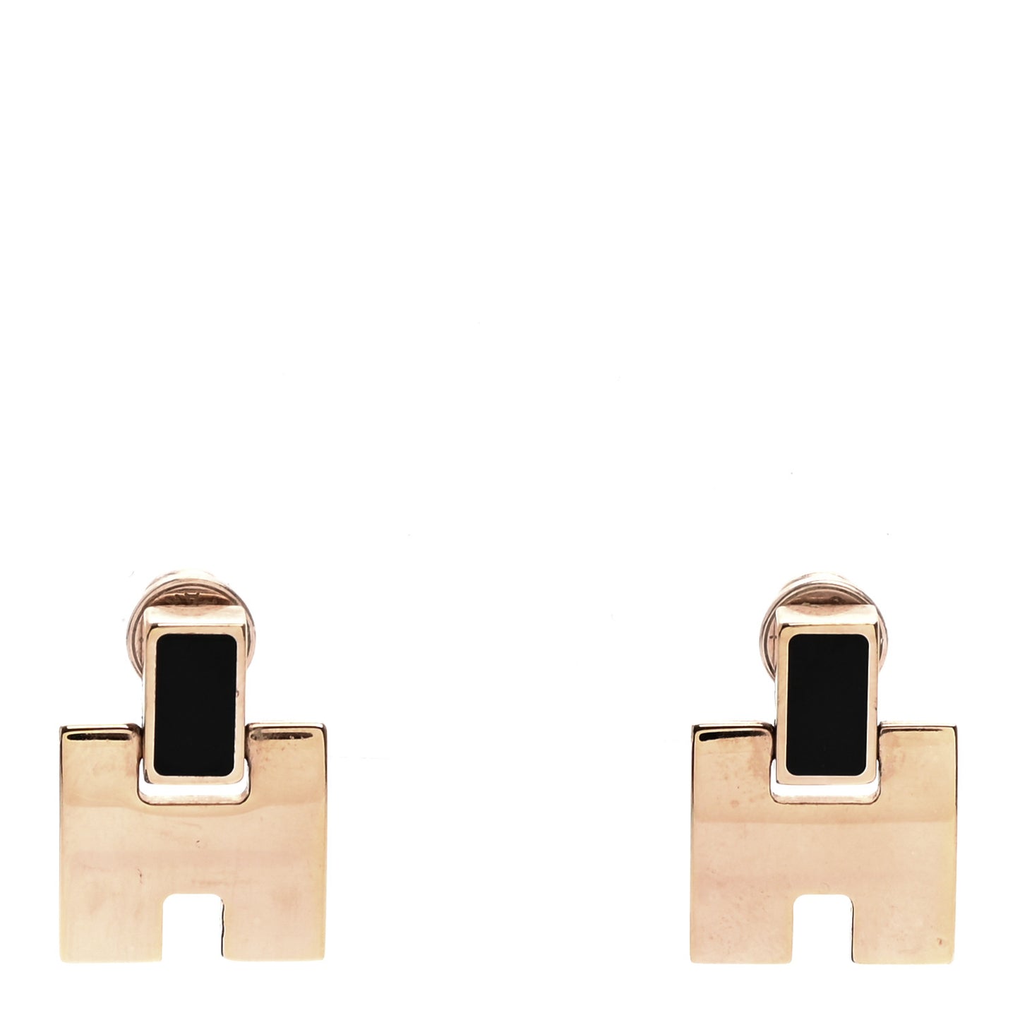 Gold Lacquer Eileen Earrings Black