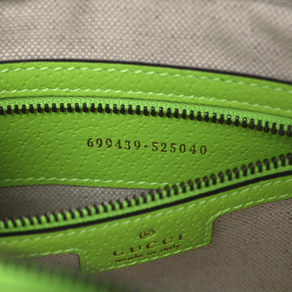 Gucci GG Supreme Monogram Textured Dollar Calfskin Web Ophidia Wristlet Shoulder Bag Beige Ebony Green 7 of 10