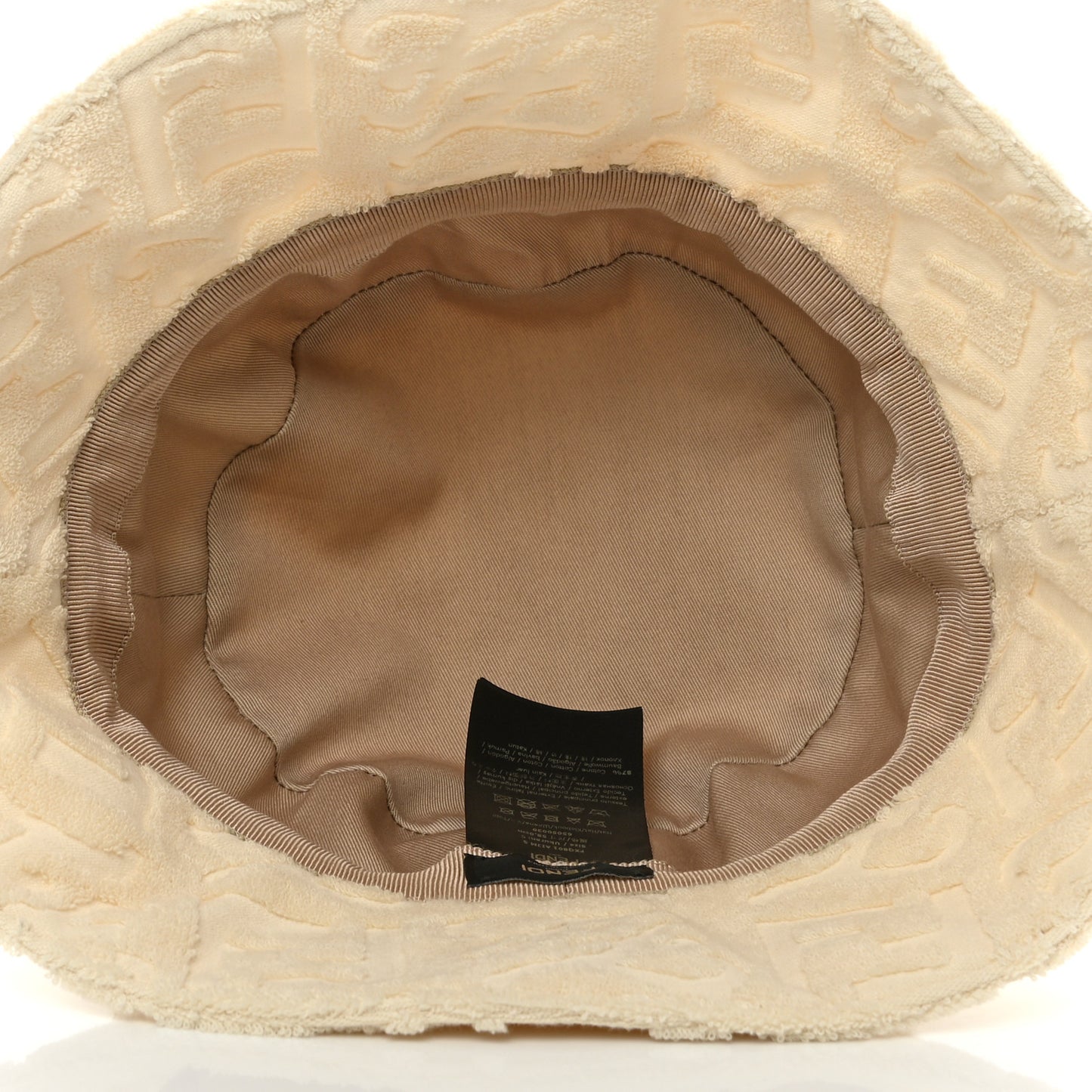 Terrycloth Karligraphy Embroidered Bucket Hat S White