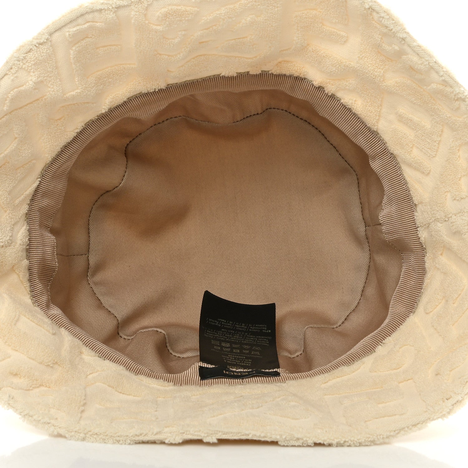 Fendi Terrycloth Karligraphy Embroidered Bucket Hat S White 7 of 9