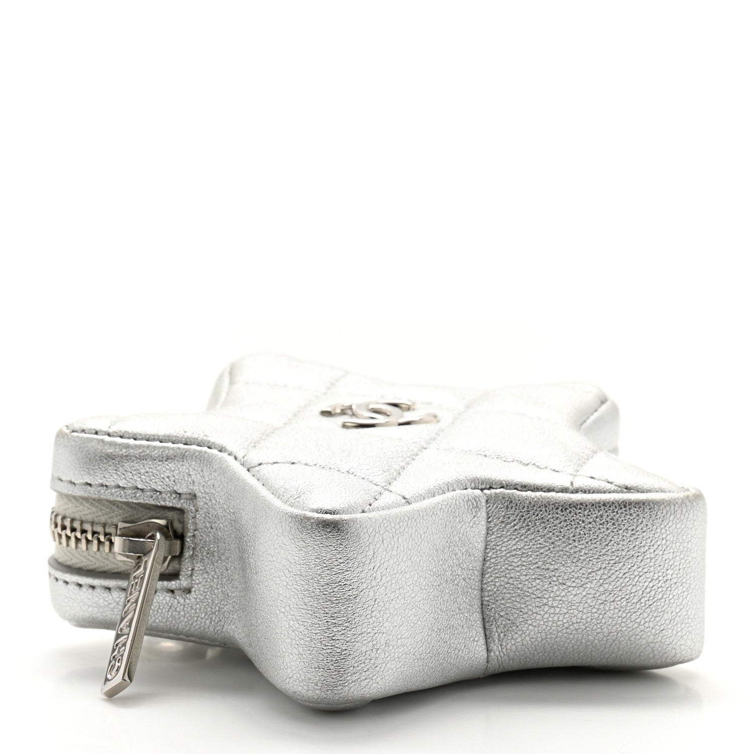 Chanel Metallic Lambskin Walk Of Fame Star Clip On Coin Purse Silver 4 of 9