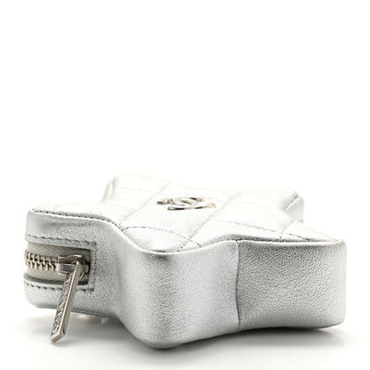 Chanel Metallic Lambskin Walk Of Fame Star Clip On Coin Purse Silver 4 of 9