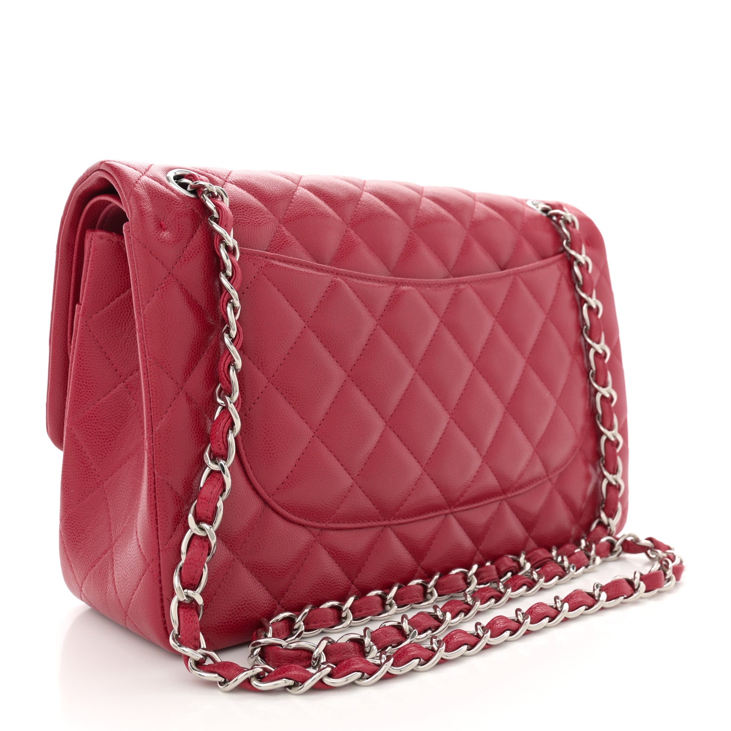 Chanel Caviar Quilted Jumbo Double Flap Dark Pink 3 of 11