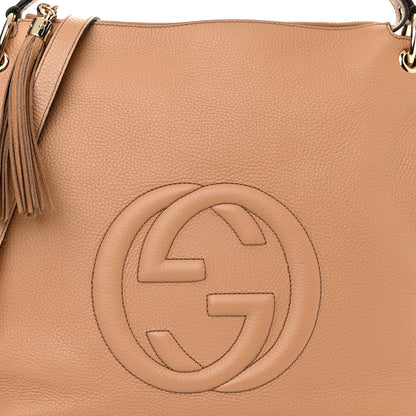 Gucci Pebbled Calfskin Large Soho Hobo Camelia 8 of 10