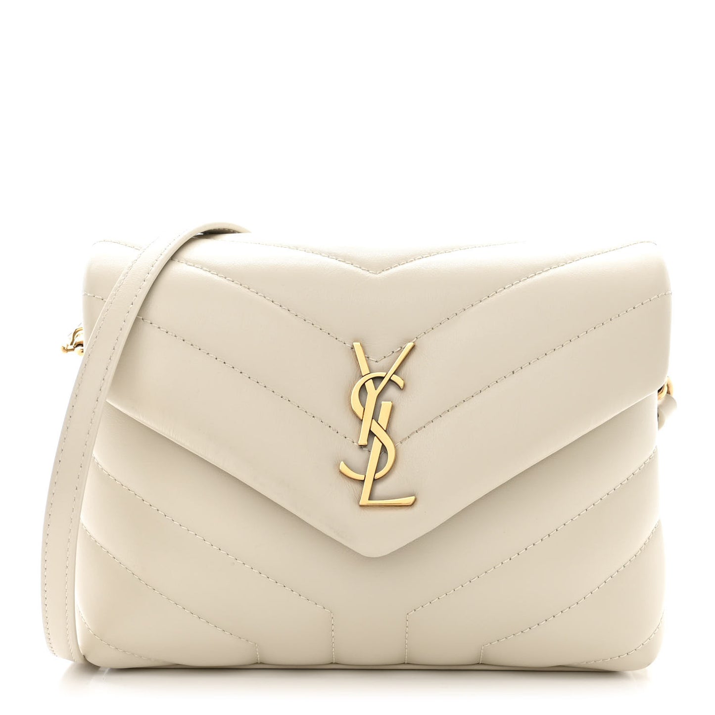 Calfskin Y Quilted Monogram Toy Loulou Crossbody Bag Crema Soft
