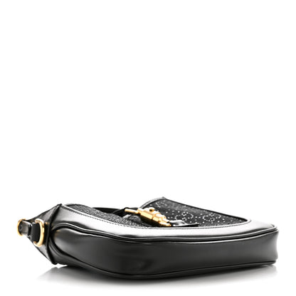 Gucci New Canvas Charisma Calfskin Crystal GG Monogram Mini Jackie 1961 Hobo Black 4 of 12