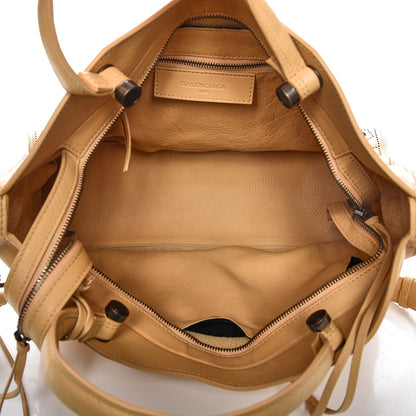 Balenciaga Calfskin Blackout Hardware Perforated City Beige Ocre 5 of 9