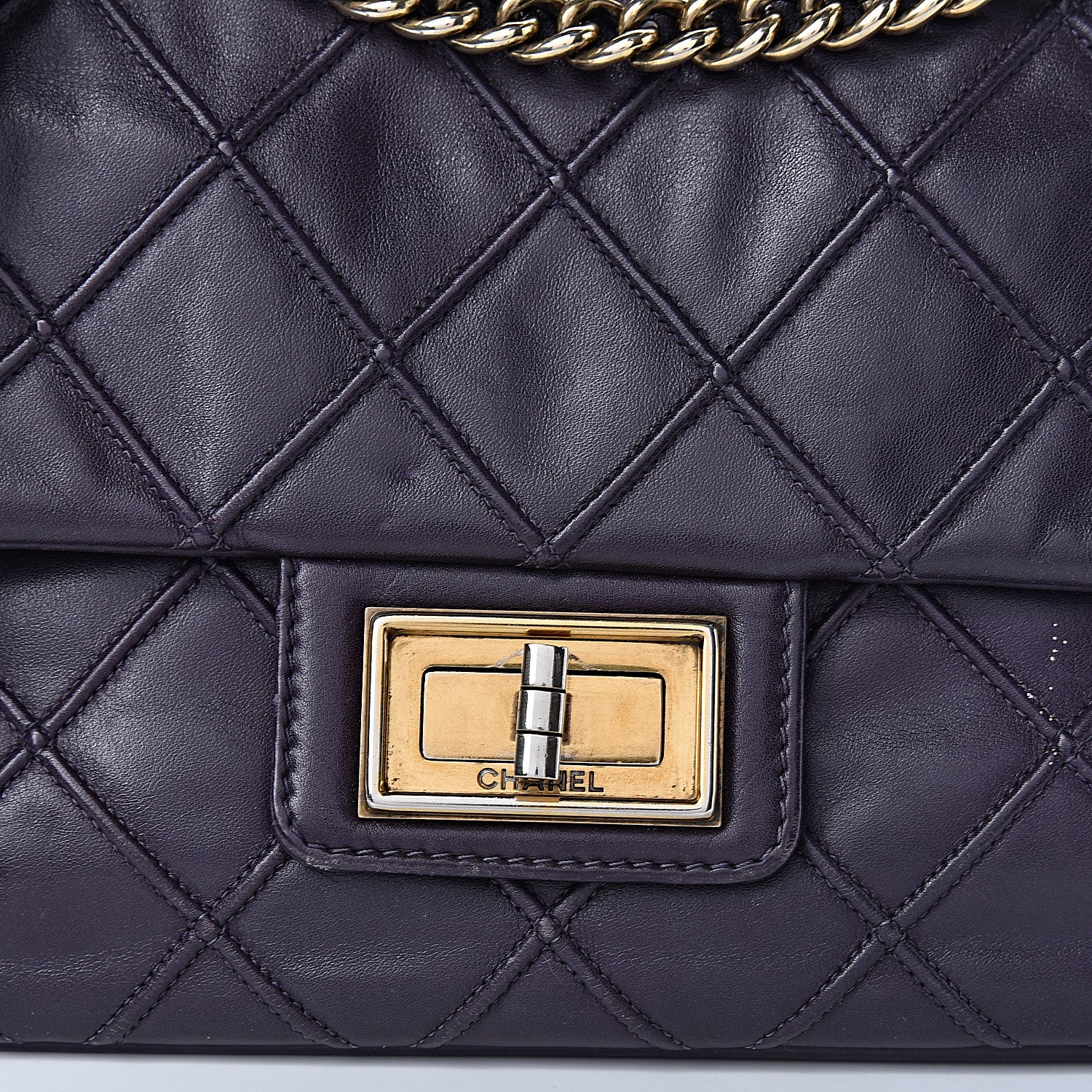 Chanel Calfskin Diamond Debossed Medium Cosmos Flap Purple 8 of 11