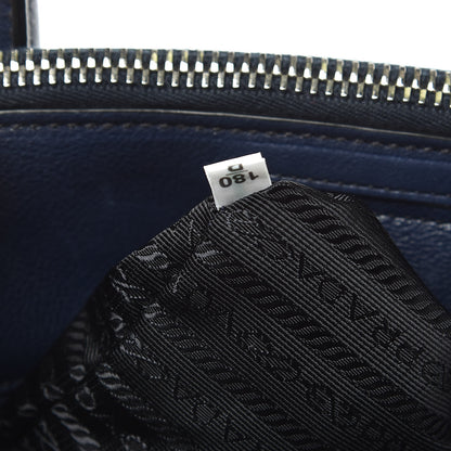 Prada Glace Calf Small Twin Pocket Tote Baltico 7 of 12