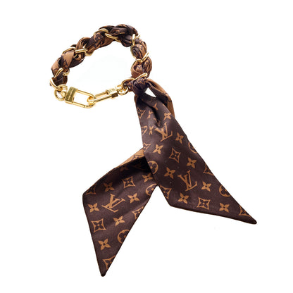 Louis Vuitton Metal Polyester Monogram Braided Scarf Chain Foulard Bag Charm 1 of 6
