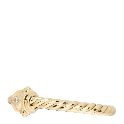 David Yurman 18K Yellow Gold Diamond Renaissance Station Ring 50 5.25 3 of 5