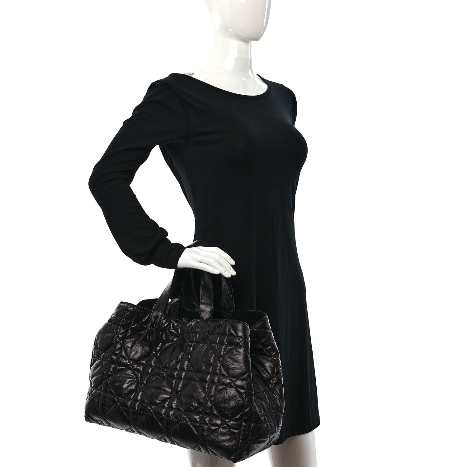 Christian Dior Crinkled Calfskin Macrocannage Large Toujours Black 2 of 10