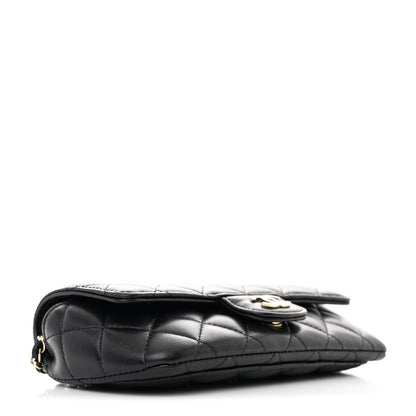 Chanel Lambskin Quilted Glasses Case With Chain Black 4 of 13