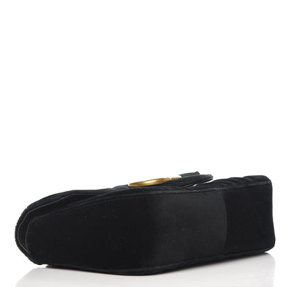 Gucci Velvet Matelasse Small GG Marmont Shoulder Bag Black 4 of 8