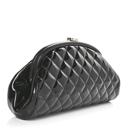 Chanel Patent Quilted Timeless Clutch Black 3 of 11