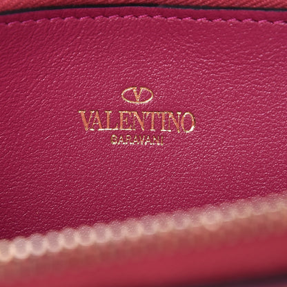 Valentino Garavani Calfskin Rockstud Zip Around Wallet Deep Cyclamin 6 of 9